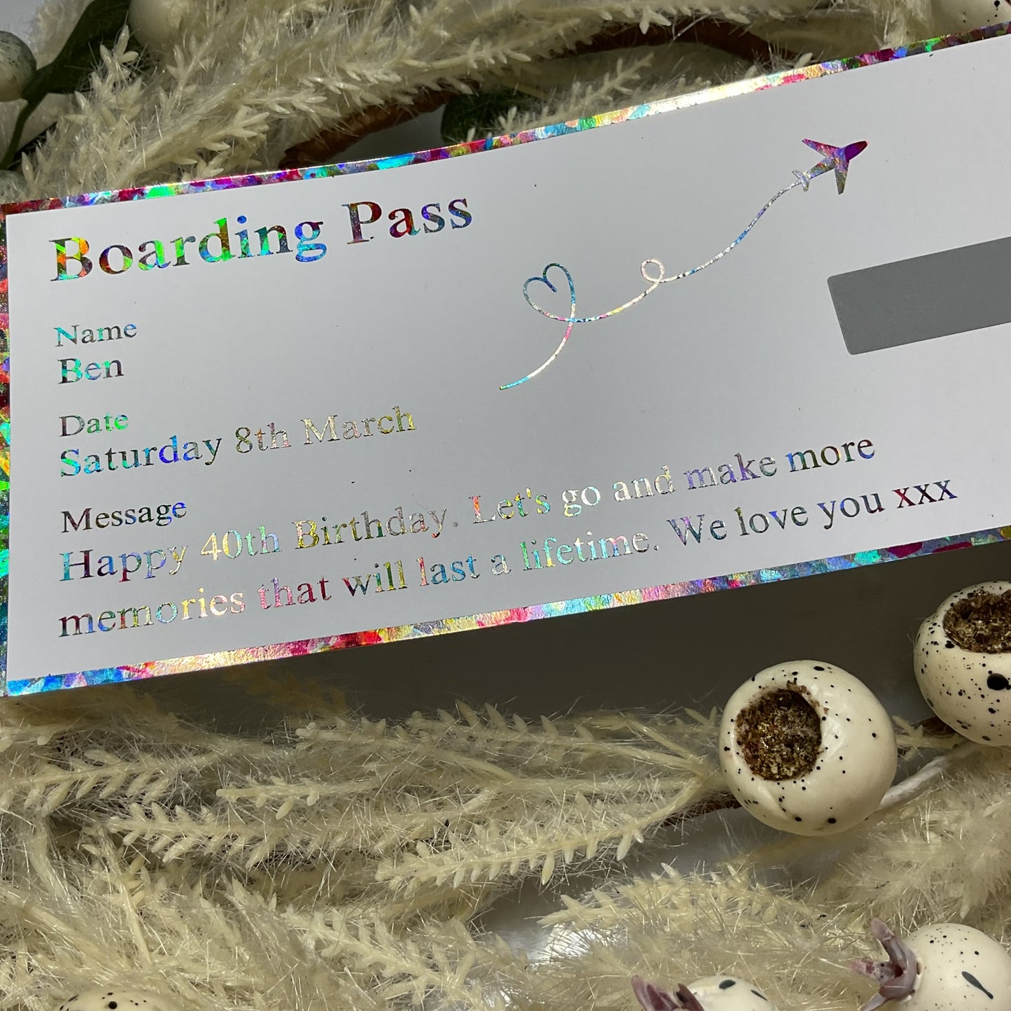 Boarding Pass Scratch Off Foiled Ticket