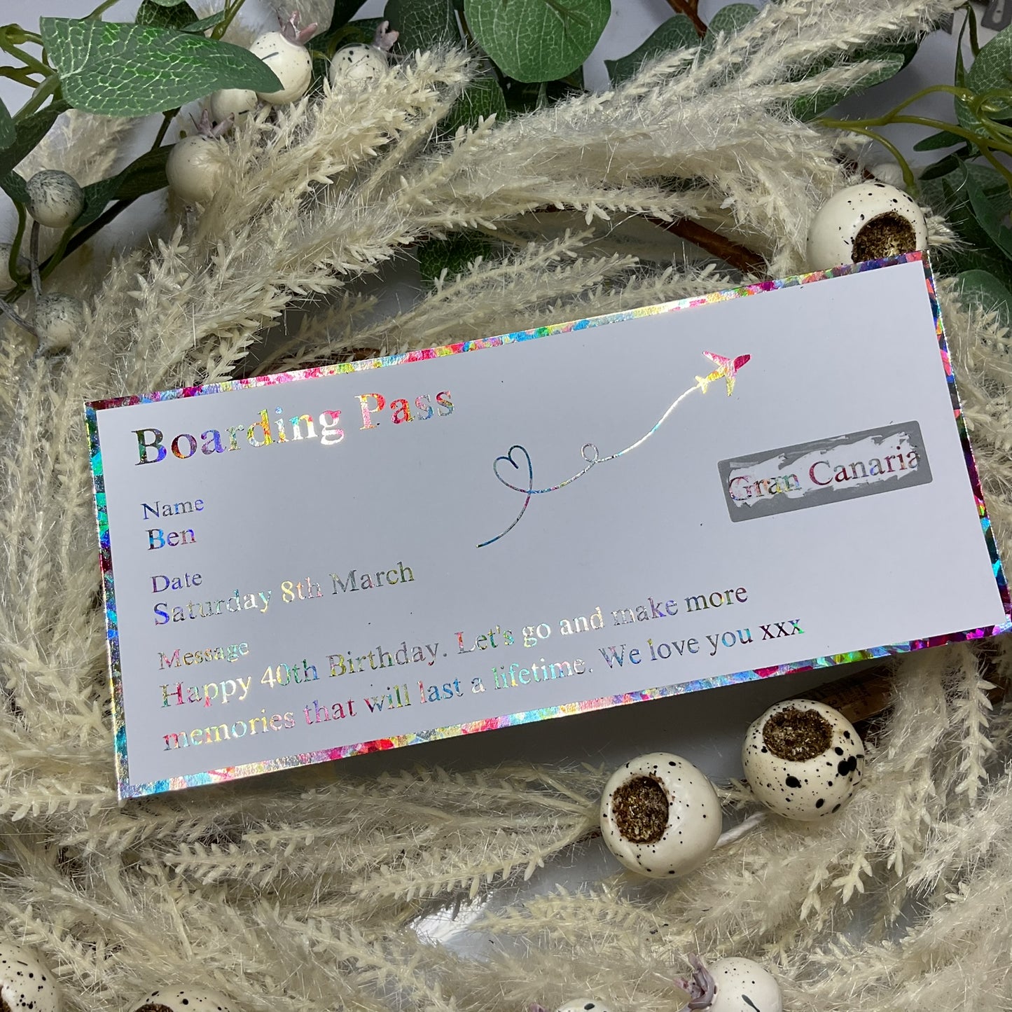 Boarding Pass Scratch Off Foiled Ticket