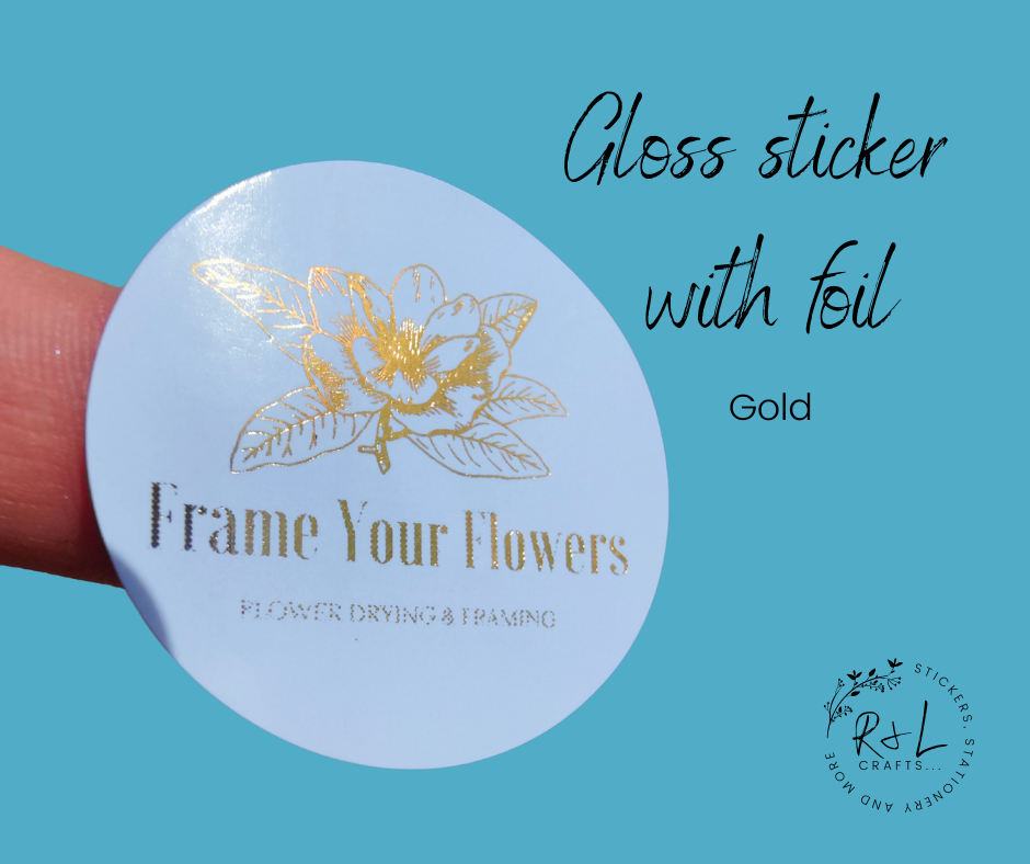 Round Business logo stickers - gloss finish with foil