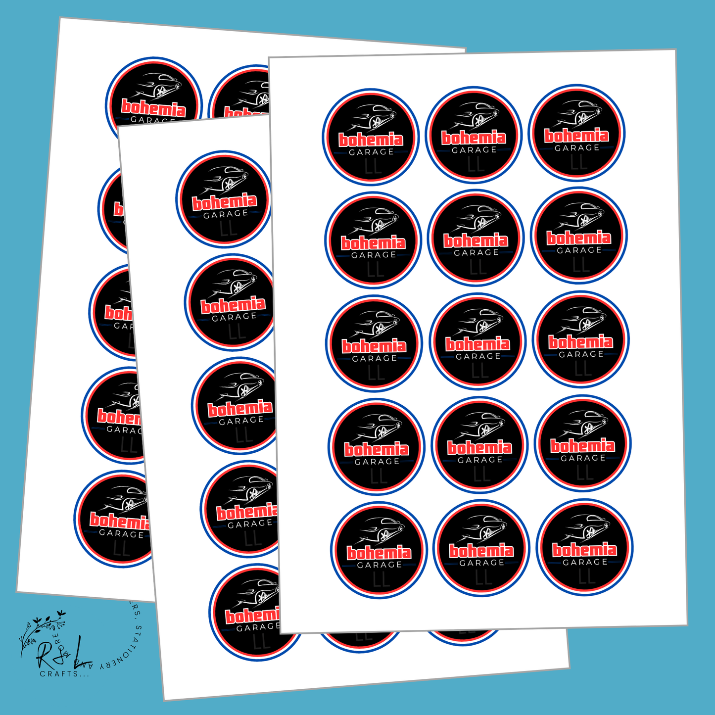 Round Business logo stickers - gloss finish