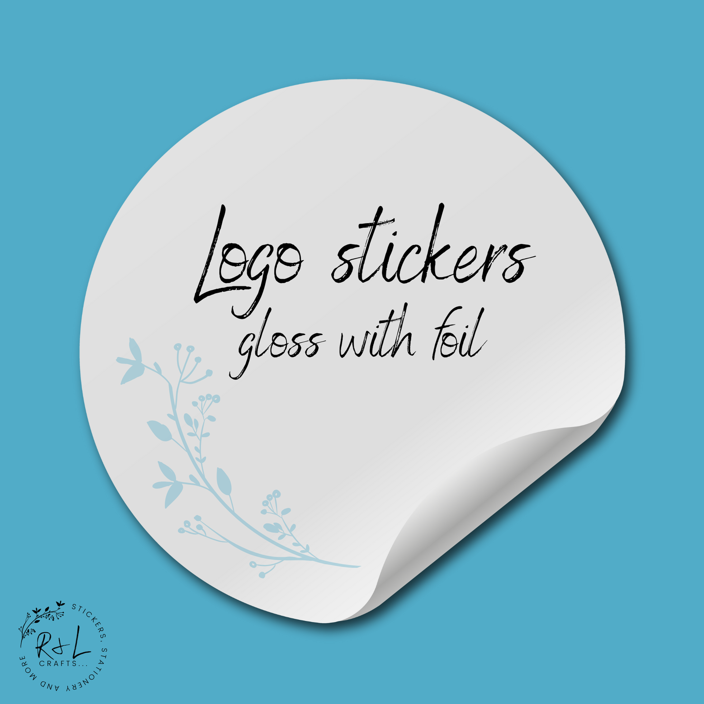 Round Business logo stickers - gloss finish with foil