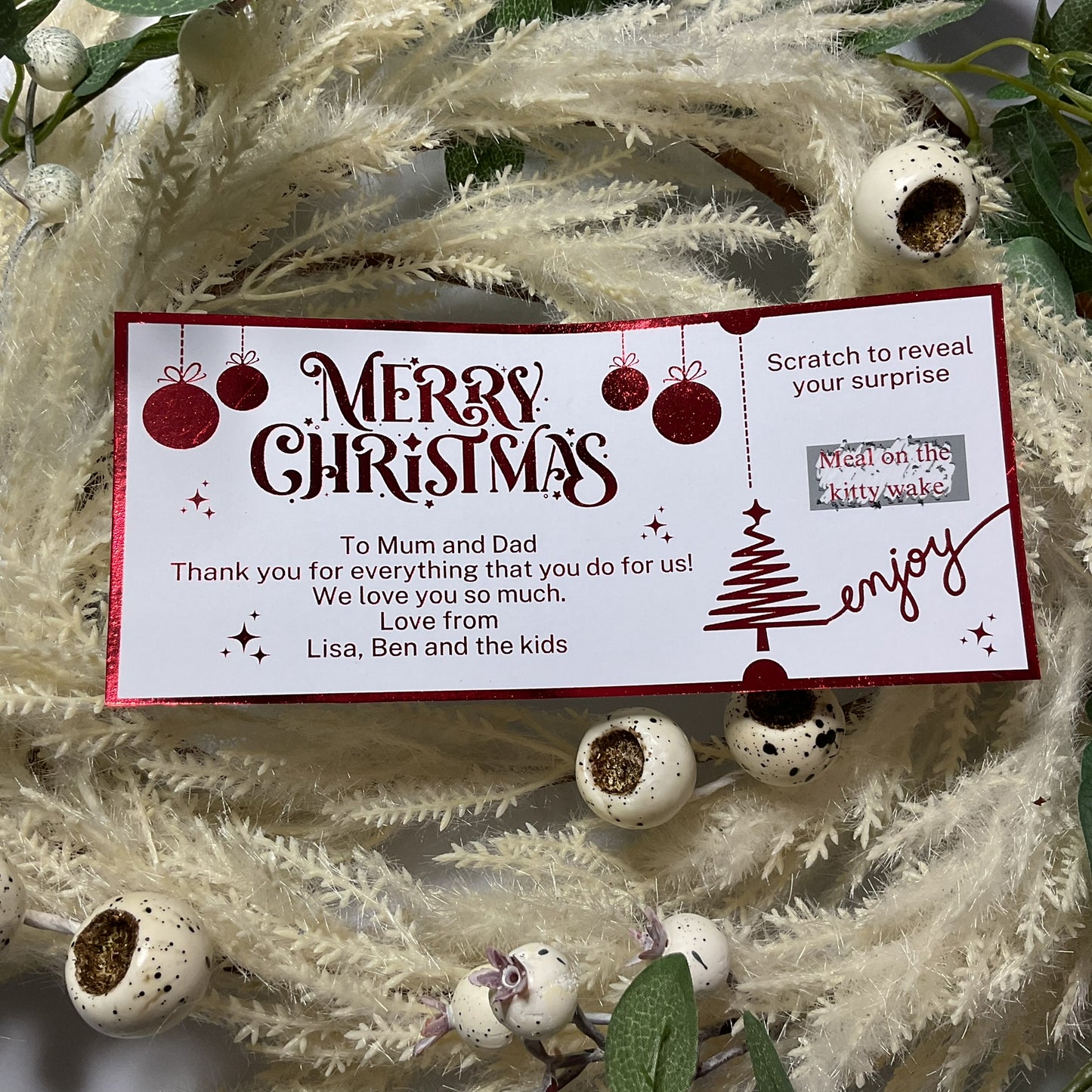 Sentimental Merry Christmas Foiled Scratch-Off Ticket