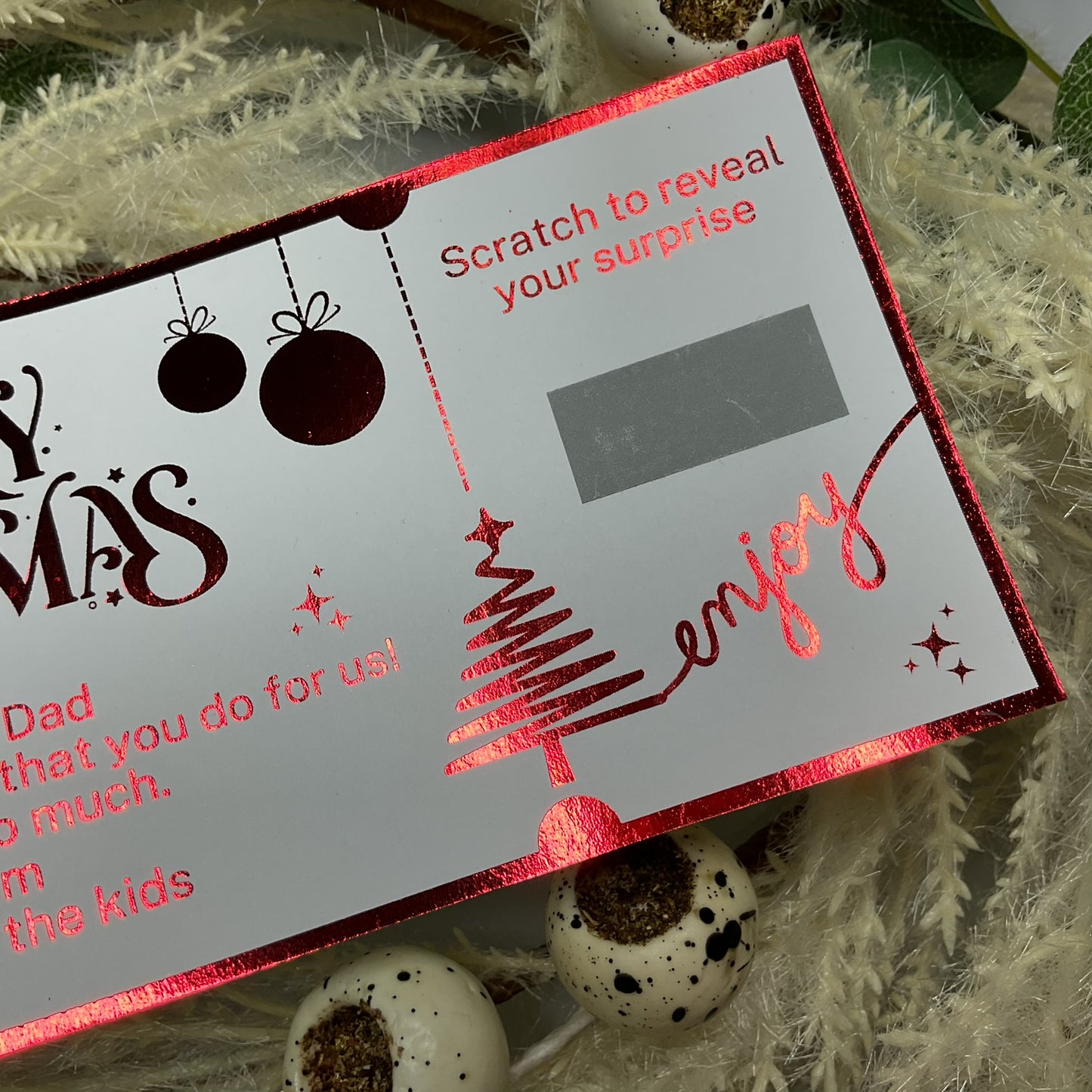 Sentimental Merry Christmas Foiled Scratch-Off Ticket