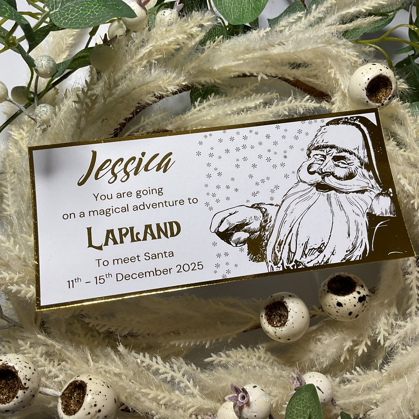 Santa in the Snow Foiled Ticket