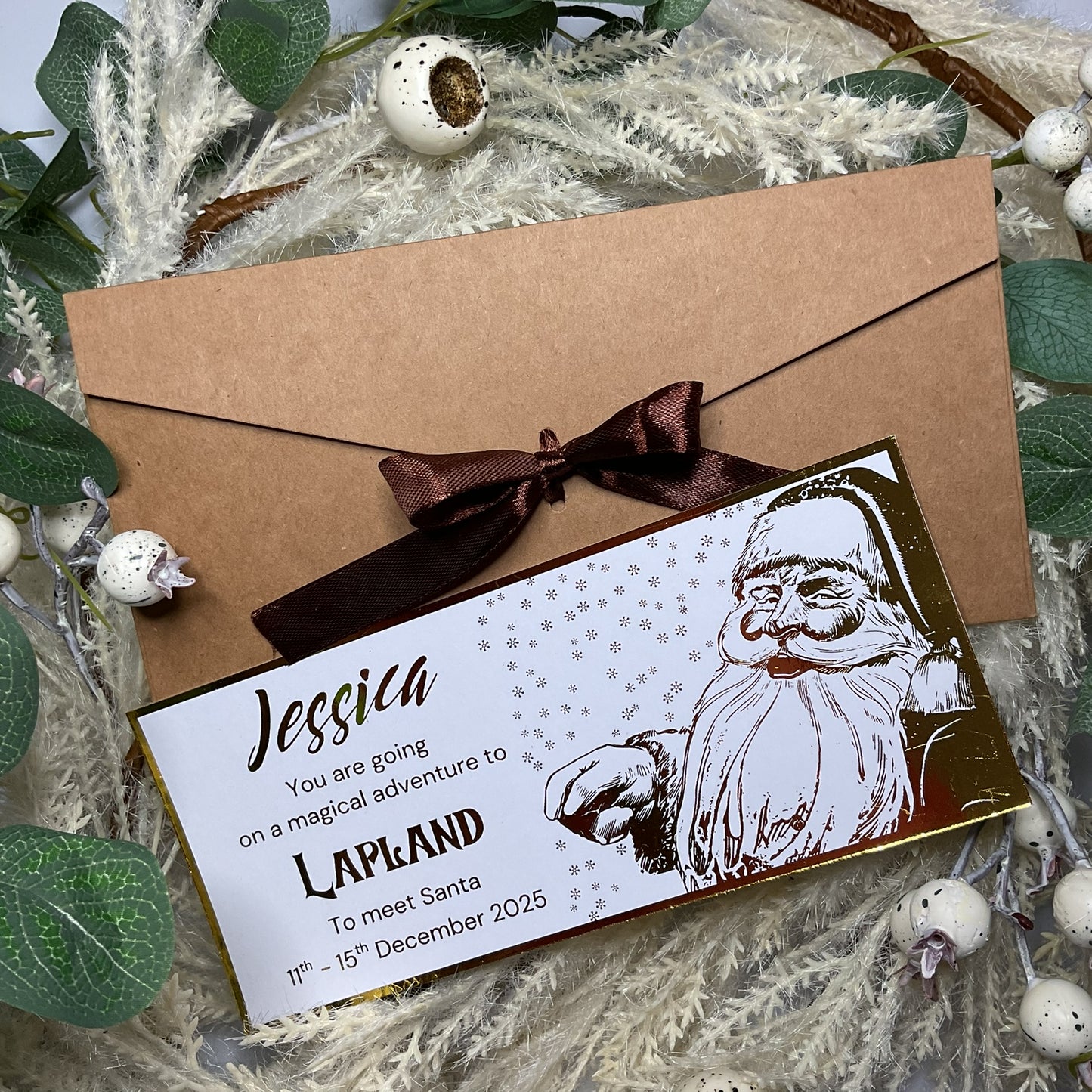 Santa in the Snow Foiled Ticket