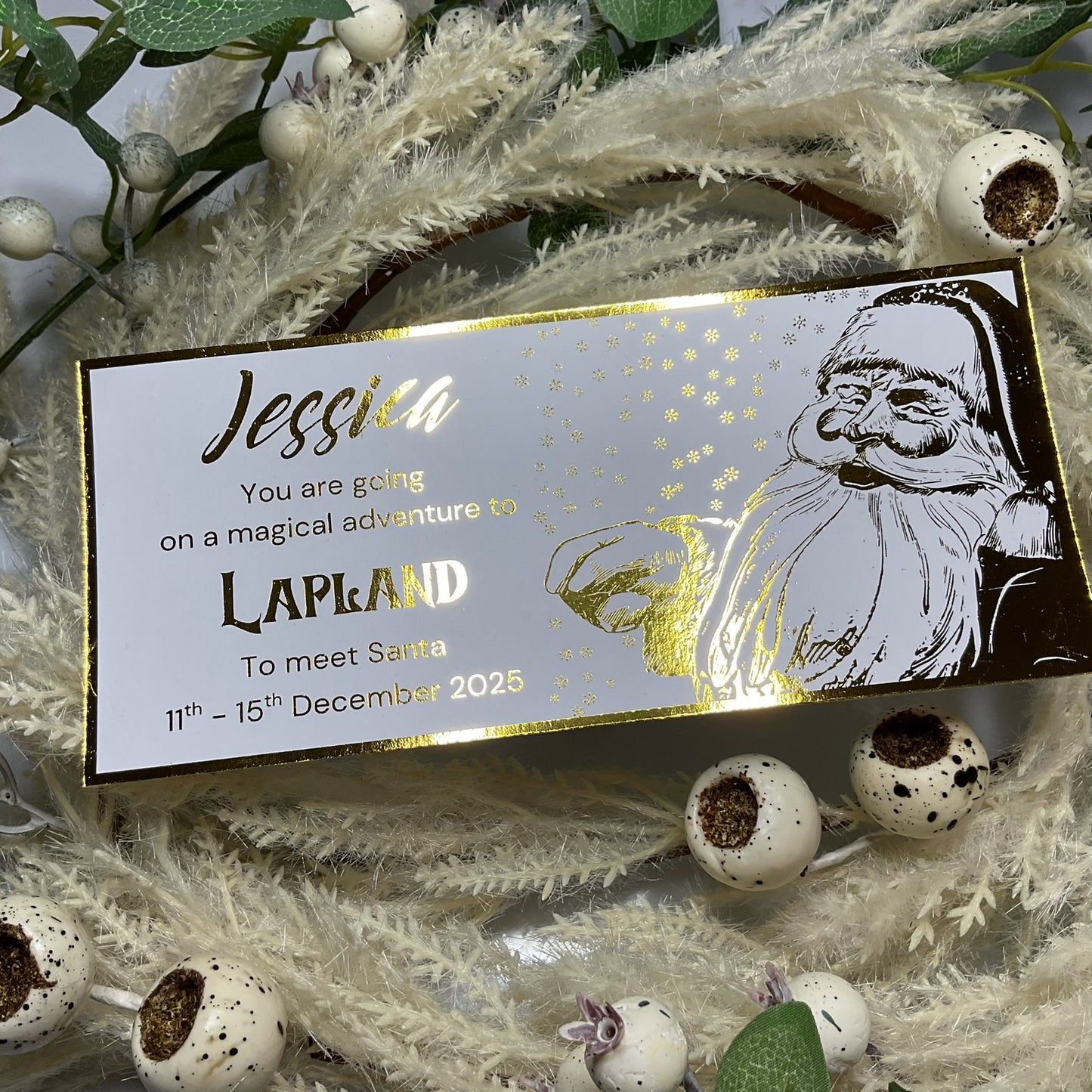 Santa in the Snow Foiled Ticket