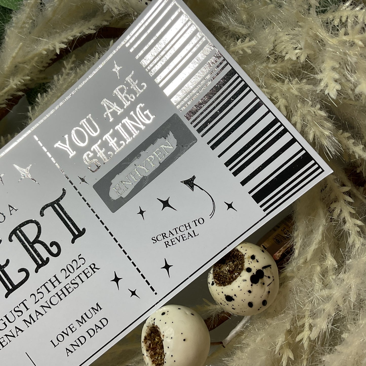 Foiled Concert Ticket with Scratch Off Reveal