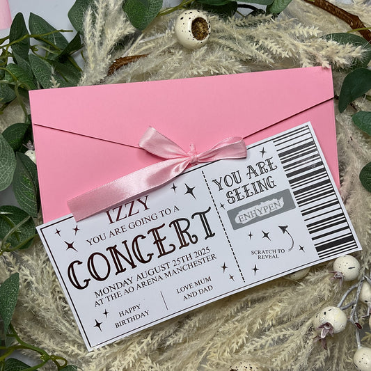 Foiled Concert Ticket with Scratch Off Reveal