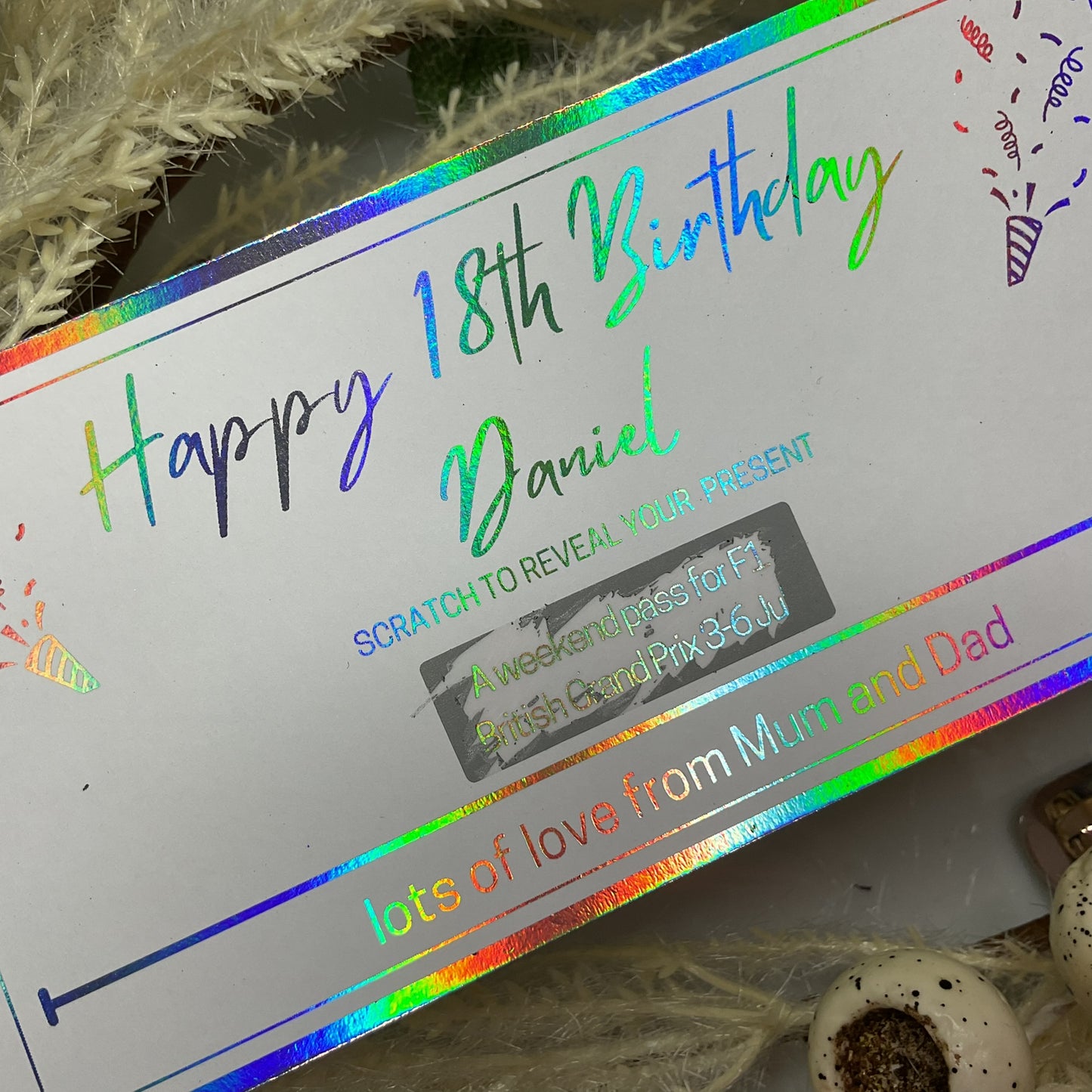 Birthday Age Scratch Off Foiled Ticket