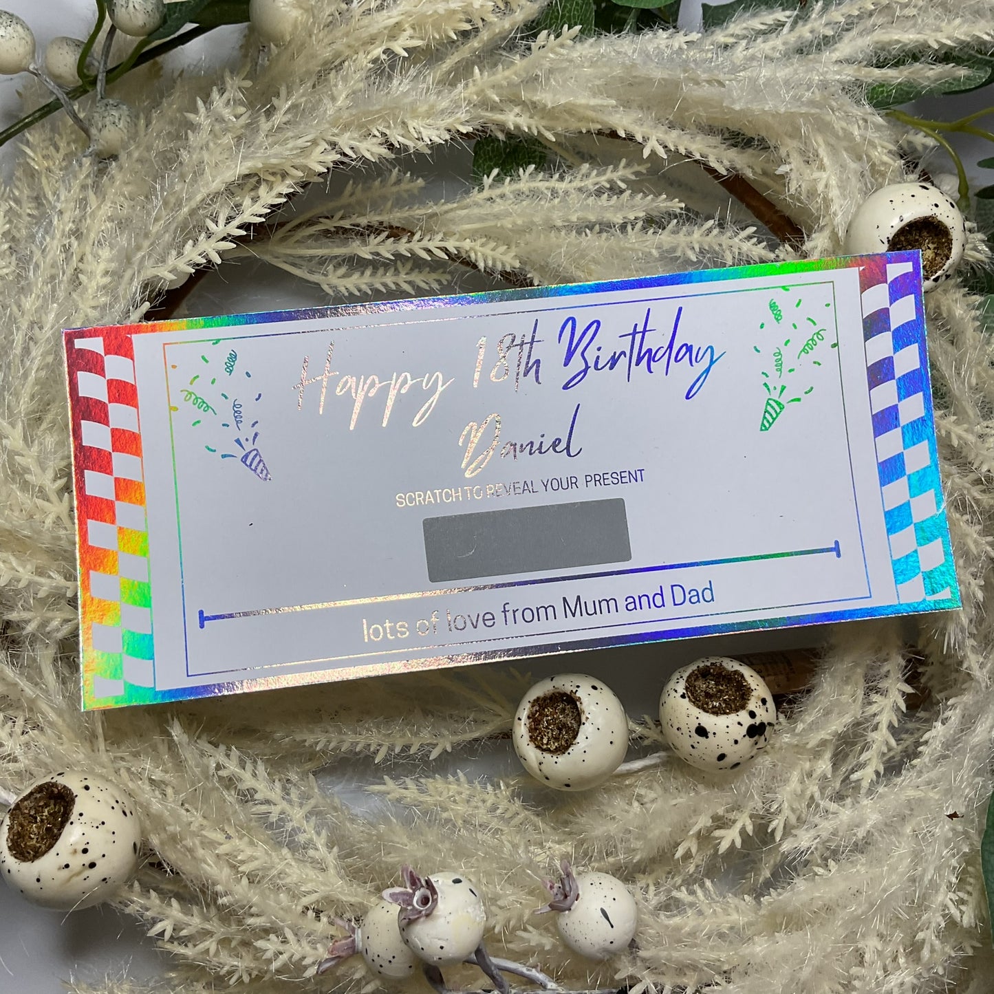 Birthday Age Scratch Off Foiled Ticket