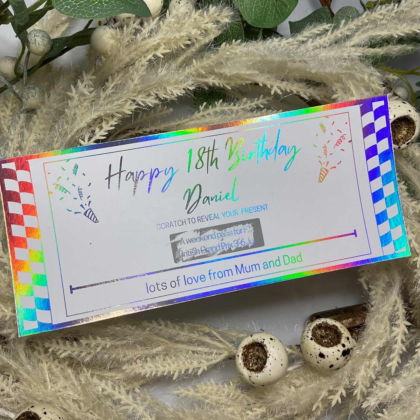 Birthday Age Scratch Off Foiled Ticket